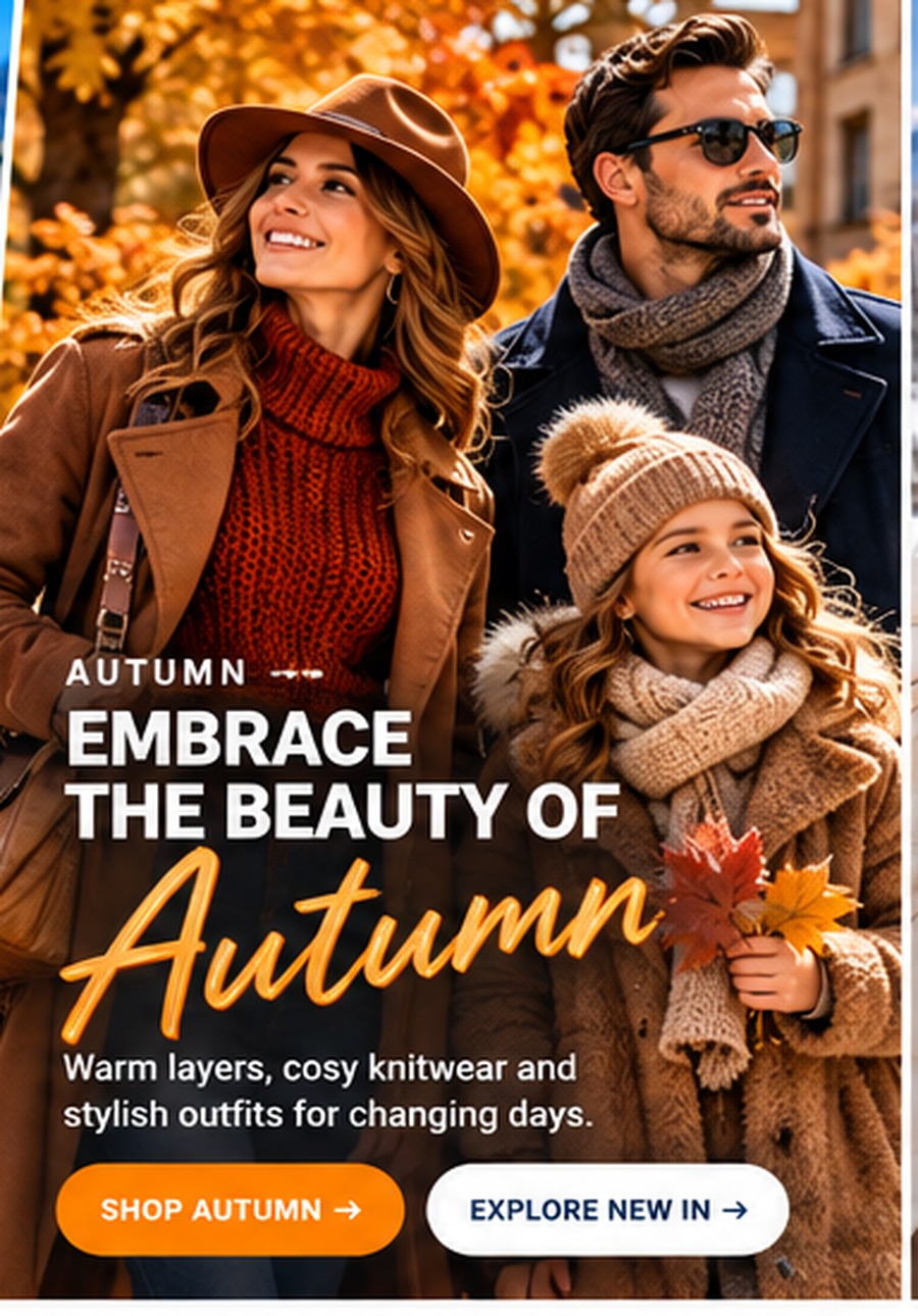 Autumn fashion with warm layers, knitwear and accessories